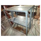 two light metal shelves