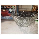 glass punch bowl and glasses
