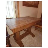 wood table with drawer