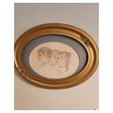 oval framed drawing