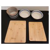 cutting boards and bowls