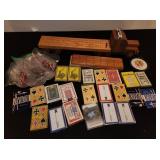 cribbage boards and cards