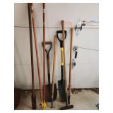 bar, shovels, weeders