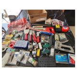 scrapers, stapler, saw, tools