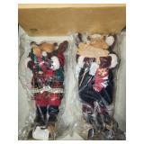two Moose Christmas dolls