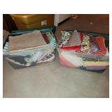 two totes, lids, material