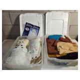 totes, lids, dolls, material