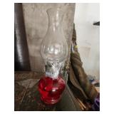clear glass oil lamp