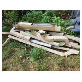 long sections of aluminum gutters, small pieces
