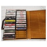 mixed rock cassettes and case