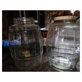 two big jars, one has lid