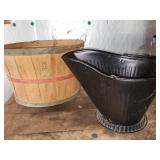 bushel basket and ash bucket