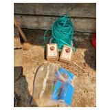 horse lick  blocks, nails, horse fence