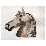 distressed chalkware horse decor