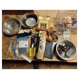 flooring tool, pet dishes, rivet gun
