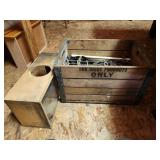 antique dairy crate and contents