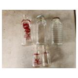 vtg milk and juice bottles