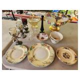 plates, cups, bowls, candles