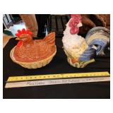 chicken and rooster cookie jars