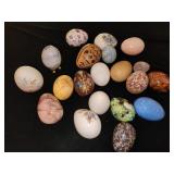 decorative eggs, some solid, some hollow