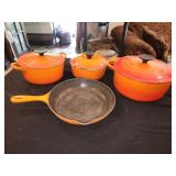 Le Creoset orange pan set