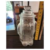 Clear glass Mr Peanut jar and lid