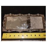 ornate mirror tray, frame is separated from mirror