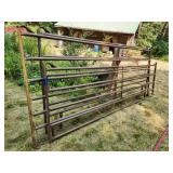 three steel corral panels