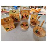 wooden canisters and plates