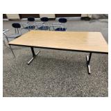 METAL FRAME LAMINATED WOOD TOP DESK TABLE, #1