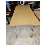 METAL FRAME LAMINATED WOOD TOP DESK TABLE, LIGHT