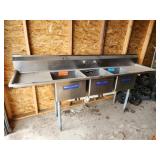 LAMBERTSON STAINLESS STEEL 3-COMPARTMENT SINK