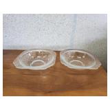 2 vintage clear depression glass 6-in bowls