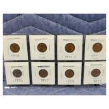8 old wheat pennies