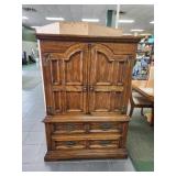 Vintage Drexel 2-door, 3-drawer armoire dresser