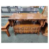Vintage Thomasville 2-drawer drop leaf side table