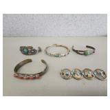 5 vintage bracelets and brooch pin