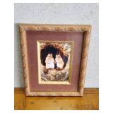 Decorative framed chipmunk picture wall decor,