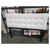 White vinyl upholstered full size headboard very