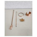 5 pcs vintage copper jewelry