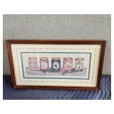 Decorative framed preserves wall print, 11.5 x