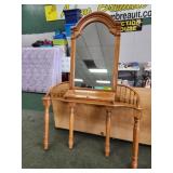 Oak customized vanity / entryway hutch