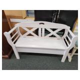 Modern wood flip top storage bench seat