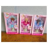 3 New Barbie Little Flower Girl dolls