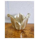 Murano decorative 8 in wavy Edge glass bowl, made