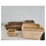 4 decorative woven wire frame baskets