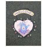 Decorative metal heart-shaped welcome hanging