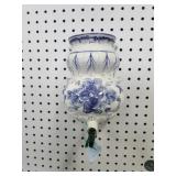 Vintage wall pocket faux spigot, hand painted in
