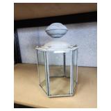 Vintage metal and glass outdoor light fixture