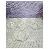 7 vintage flower embossed 6 in dessert bowls